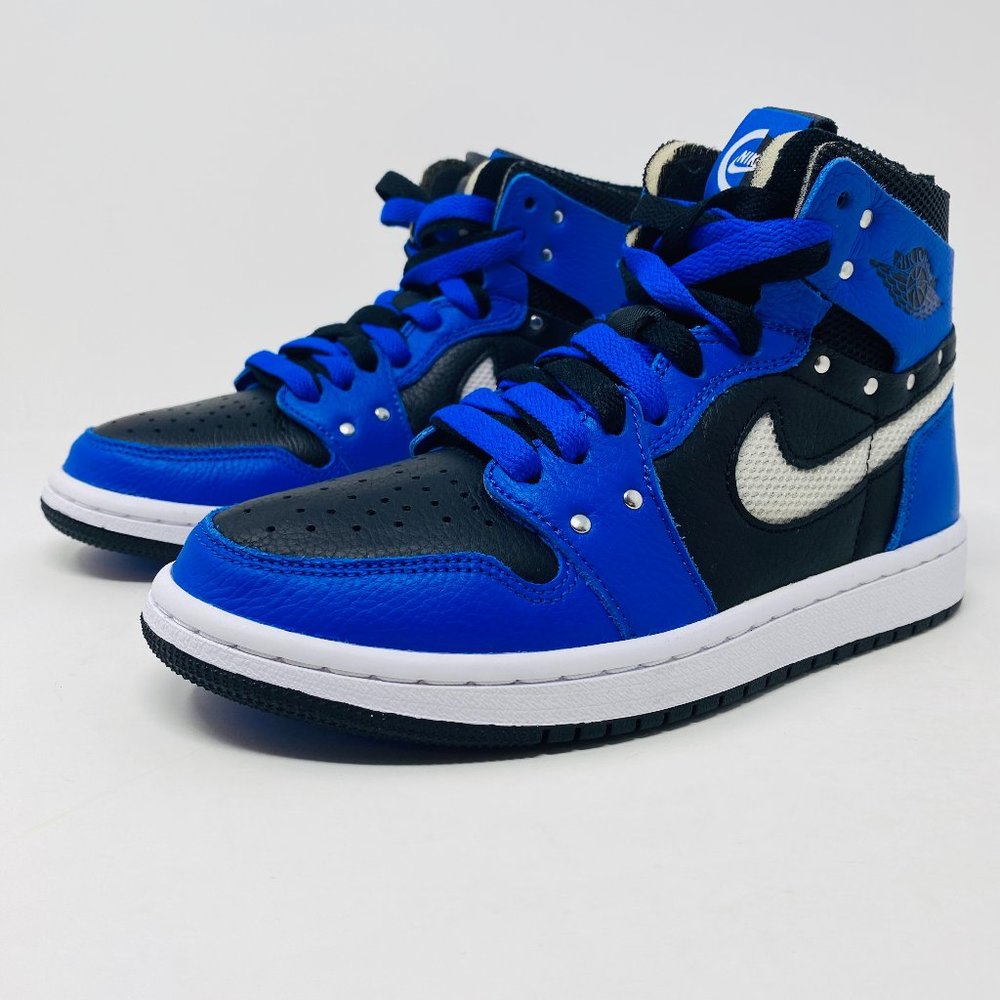 Nike Womens Air Jordan 1 Retro Blue Black Lace Up Ankle Sneaker Shoes Size 5.5